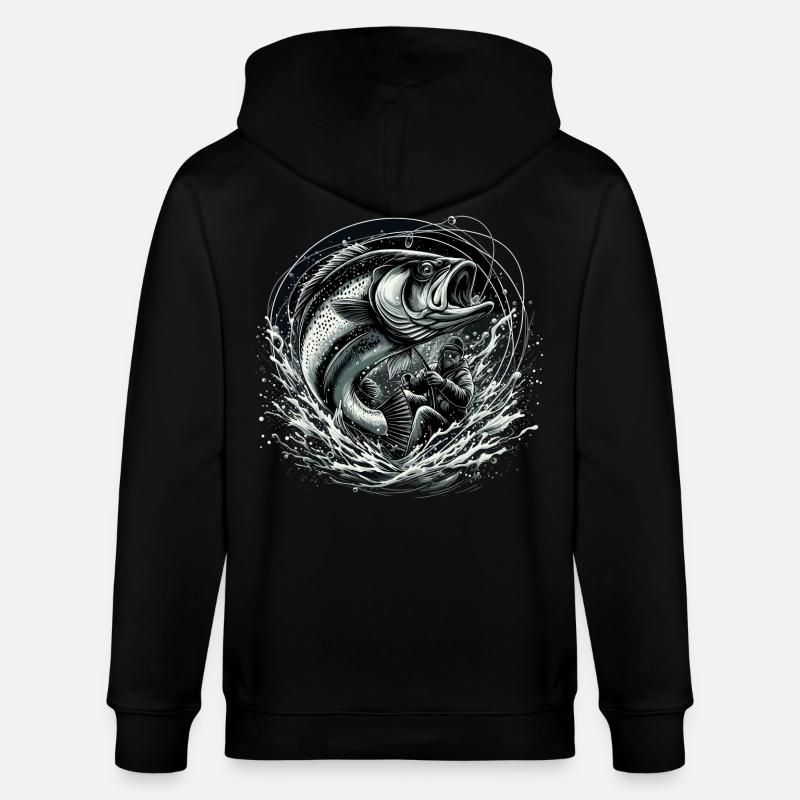 Pêcheur pêcheur dynamique cadeau - Veste à capuche bio CULTIVATOR Stanley/Stella Unisexe - noir