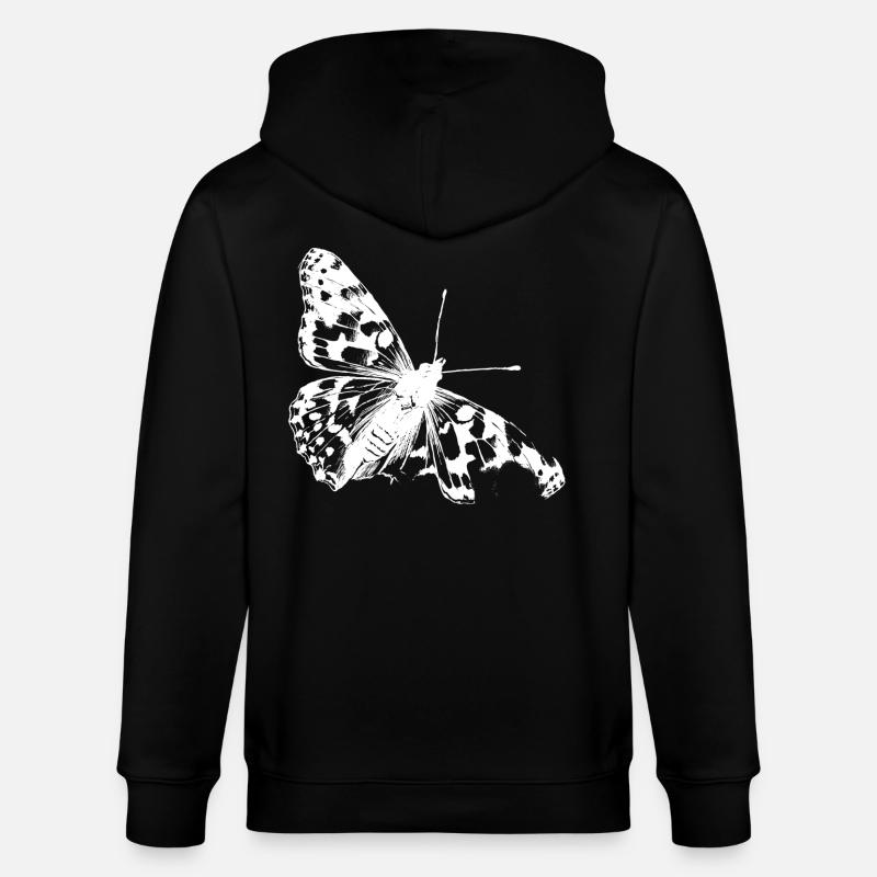 La beauté rare du papillon chardon - Veste à capuche bio CULTIVATOR Stanley/Stella Unisexe - noir