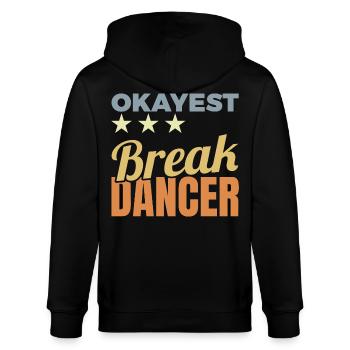Durchschnittlicher Breakdancer - Stanley/Stella Unisex Bio-Kapuzenjacke CULTIVATOR  - Schwarz - Hinten - Anna (173cm)