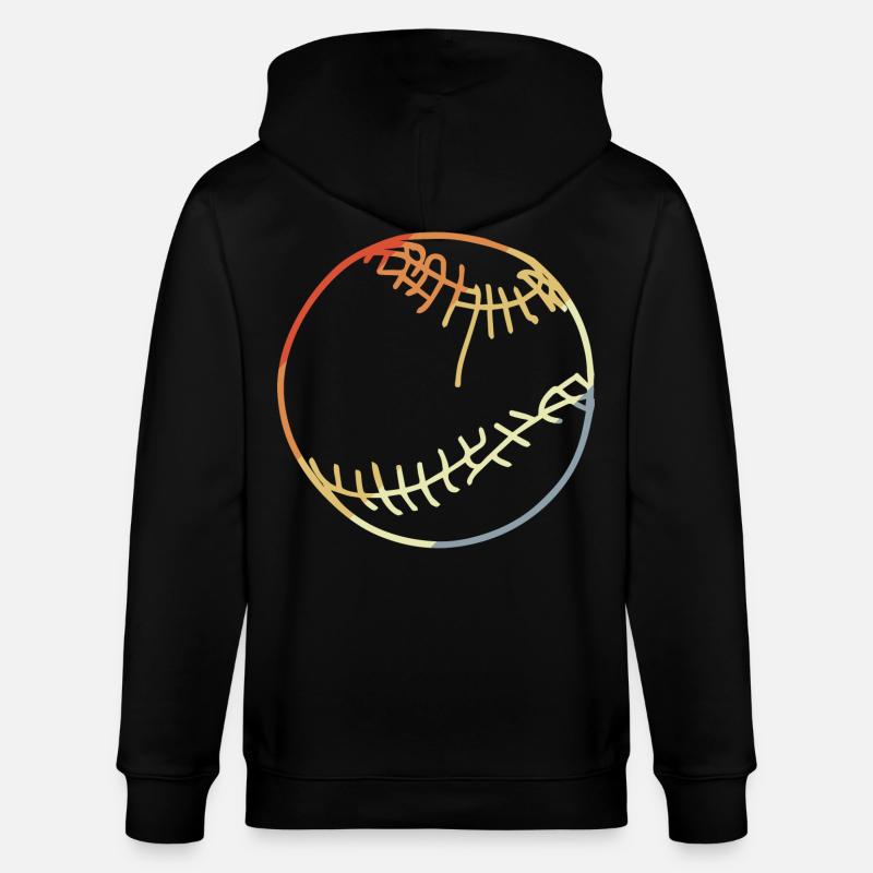 Dessin de balle de baseball - Veste à capuche bio CULTIVATOR Stanley/Stella Unisexe - noir