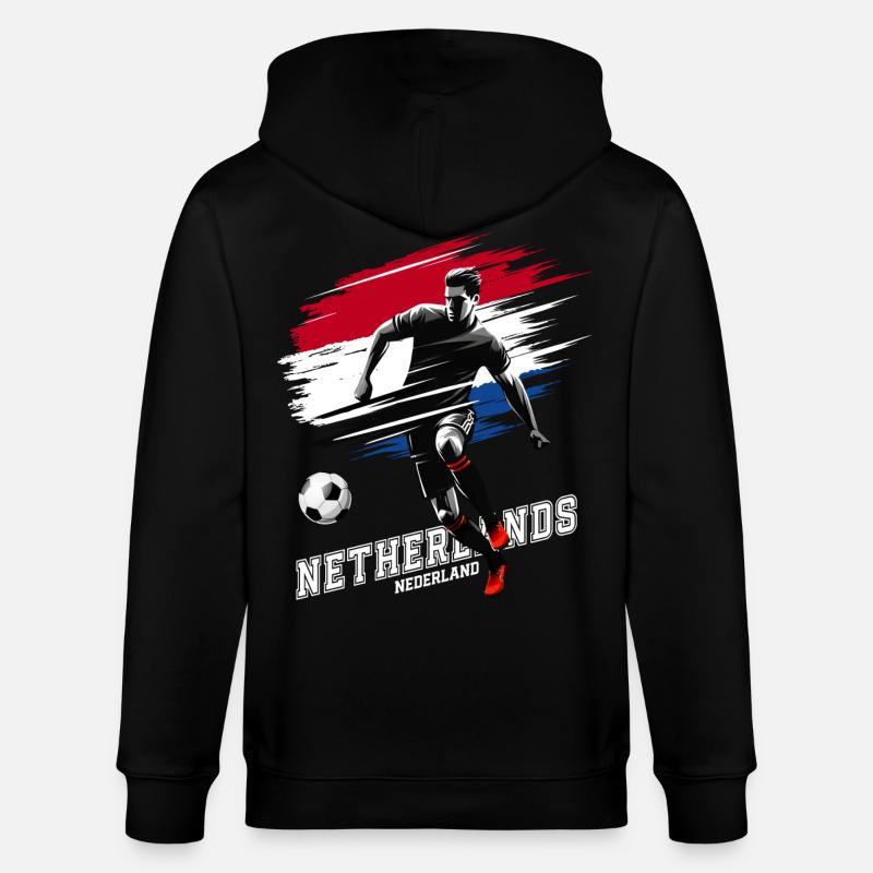 Football Pays-Bas Pays-Bas Drapeau Drapeau - Veste à capuche bio CULTIVATOR Stanley/Stella Unisexe - noir