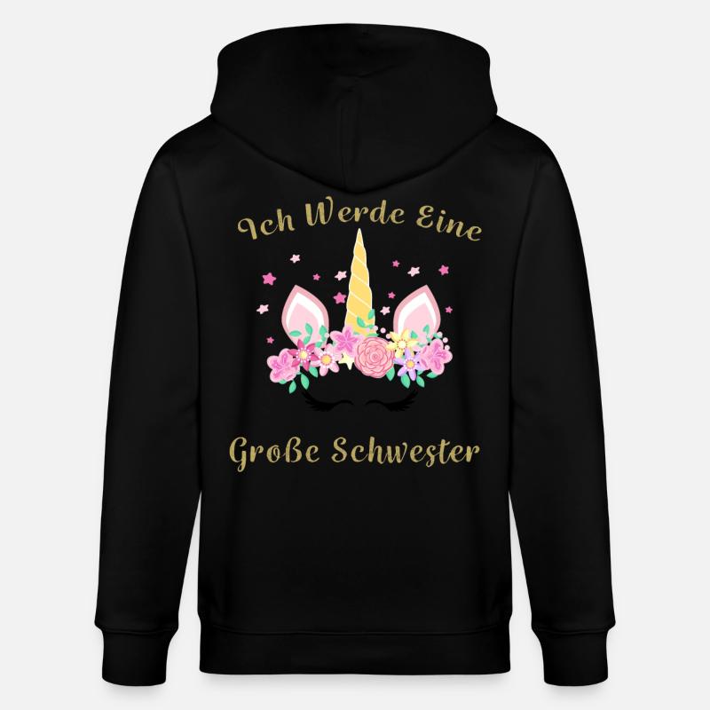 Ich werde Große Schwester - Stanley/Stella Unisex Bio-Kapuzenjacke CULTIVATOR  - Schwarz