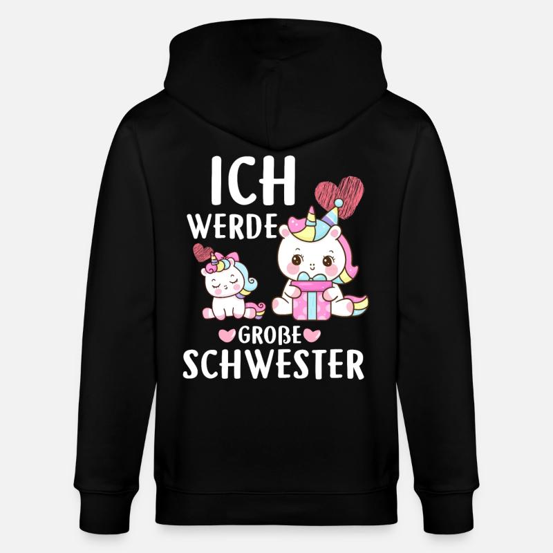 Ich Werde Eine Große Schwester - Stanley/Stella Unisex Bio-Kapuzenjacke CULTIVATOR  - Schwarz
