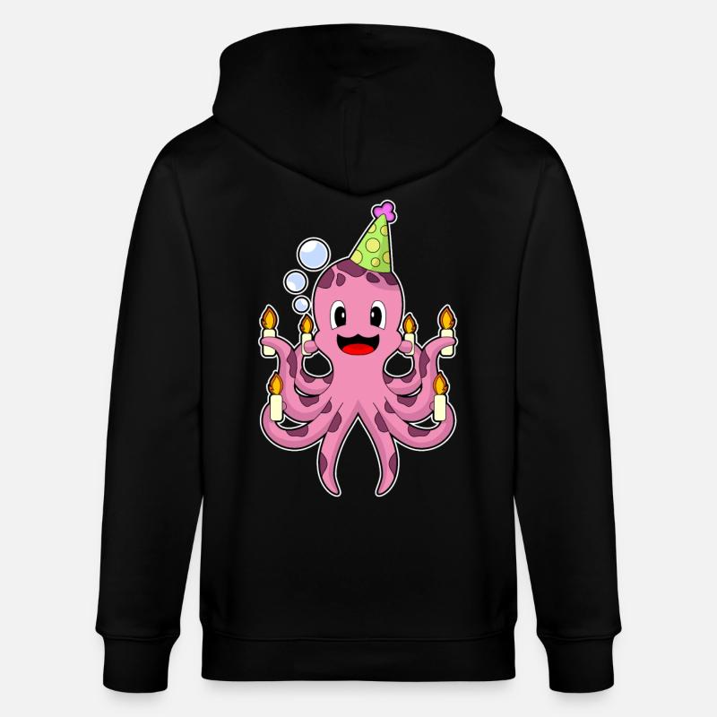 Bougies d’anniversaire Octopus - Veste à capuche bio CULTIVATOR Stanley/Stella Unisexe - noir