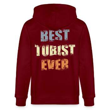 Bester Tubaspieler - Stanley/Stella Unisex Bio-Kapuzenjacke CULTIVATOR  - Burgunderrot - Hinten - Anna (173cm)
