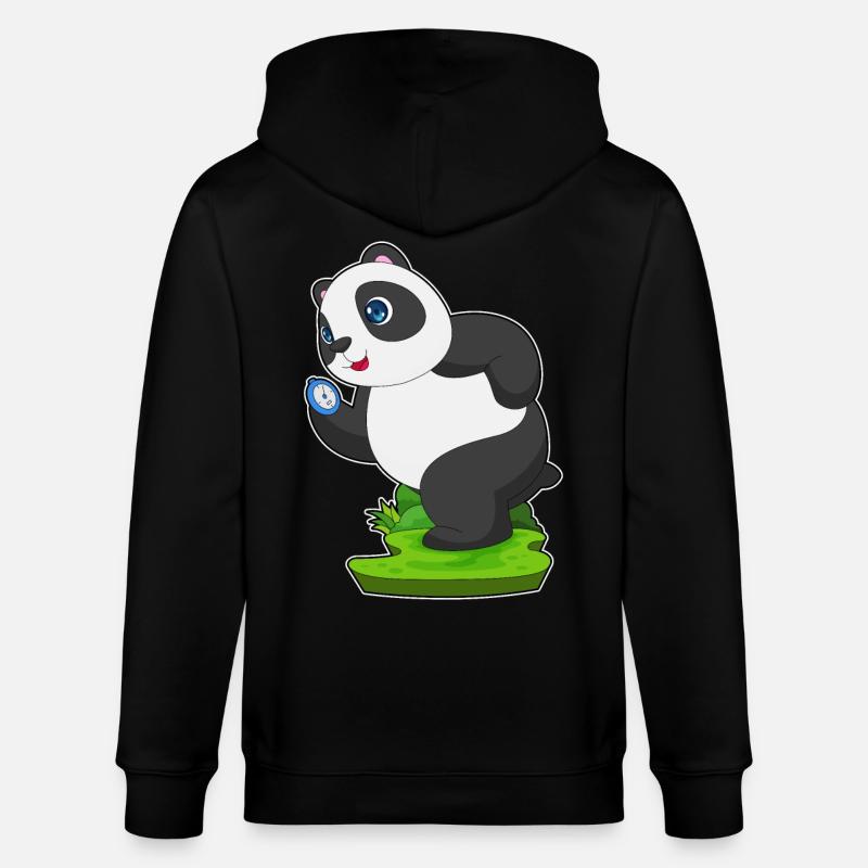 Panda Jogger Chronomètre Jogging - Veste à capuche bio CULTIVATOR Stanley/Stella Unisexe - noir