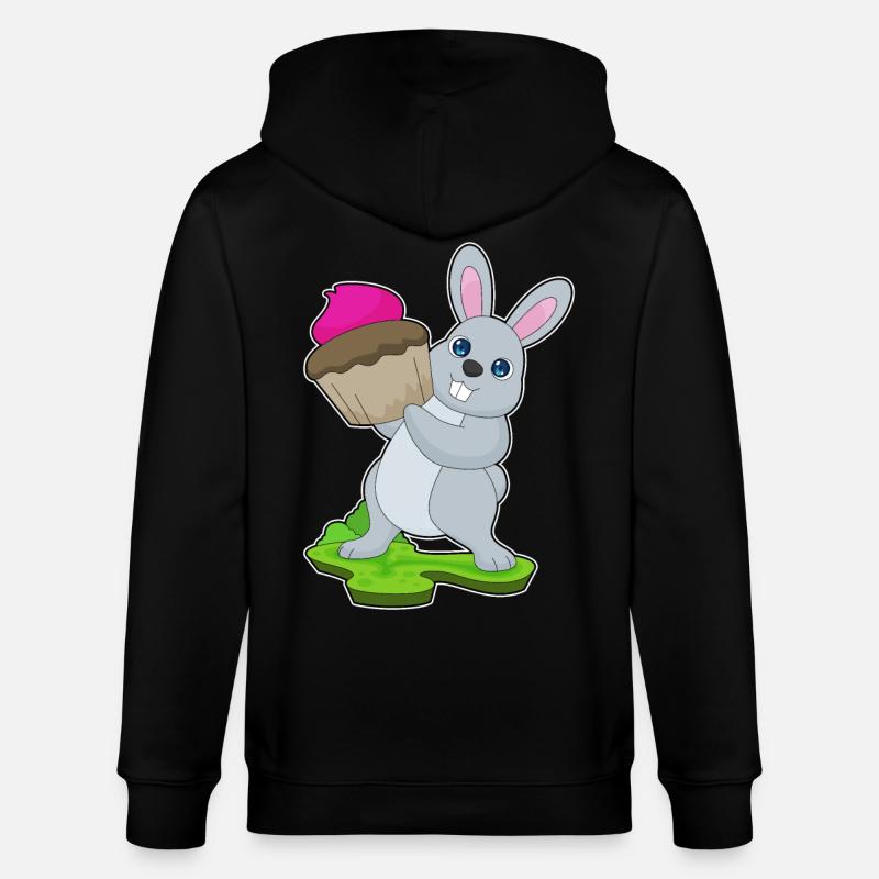 Cupcake lapin - Veste à capuche bio CULTIVATOR Stanley/Stella Unisexe - noir