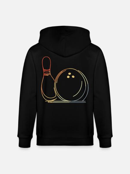 Bowling Ball and Pin Sketch - Stanley/Stella CULTIVATOR  Unisex Organic Hooded Jacket - black