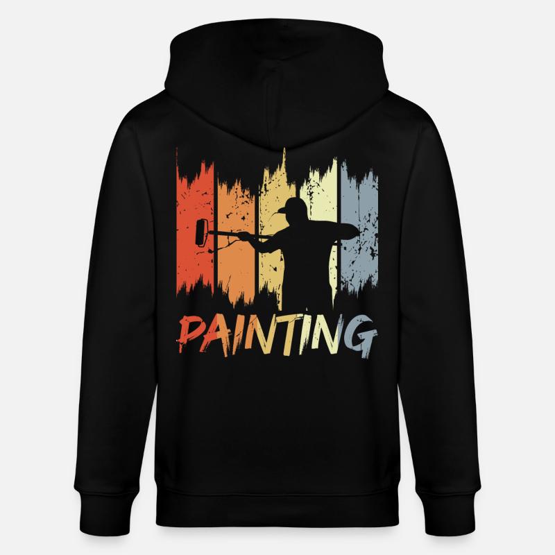 Retro Maler - Stanley/Stella Unisex Bio-Kapuzenjacke CULTIVATOR  - Schwarz