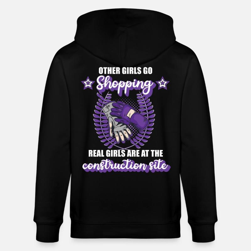 Bauarbeiterin Dachdeckerin Site Mädchen Geschenk - Stanley/Stella Unisex Bio-Kapuzenjacke CULTIVATOR  - Schwarz