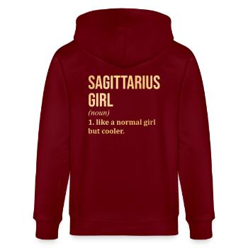 Sagittaire - Veste à capuche bio CULTIVATOR Stanley/Stella Unisexe - bordeaux - Dos - Anna (173cm)