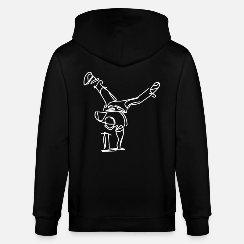 Dessin de Breakdancer - Veste à capuche bio CULTIVATOR Stanley/Stella Unisexe - noir