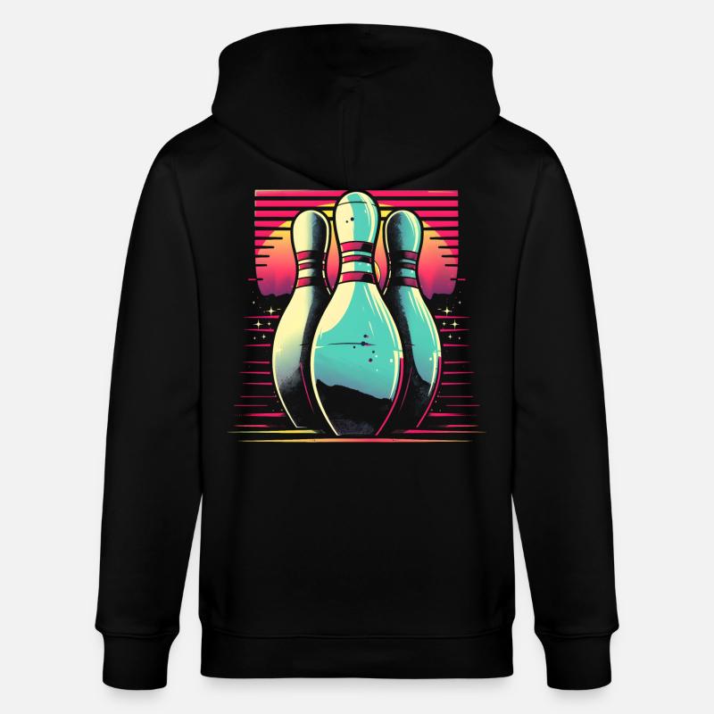 Bowling Synthwave - Veste à capuche bio CULTIVATOR Stanley/Stella Unisexe - noir