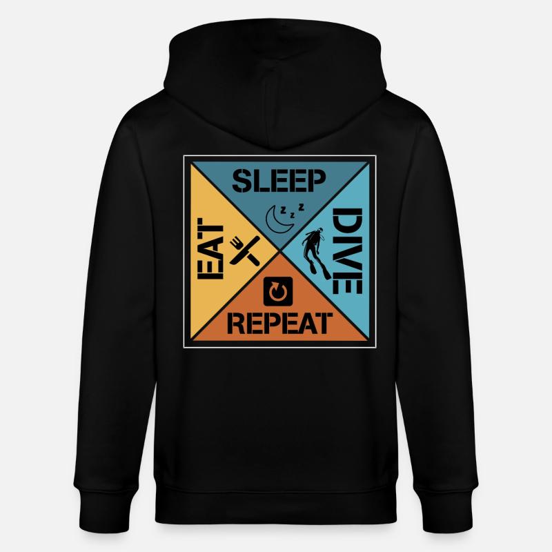 Eat sleep dive repeat - Stanley/Stella Unisex Bio-Kapuzenjacke CULTIVATOR  - Schwarz