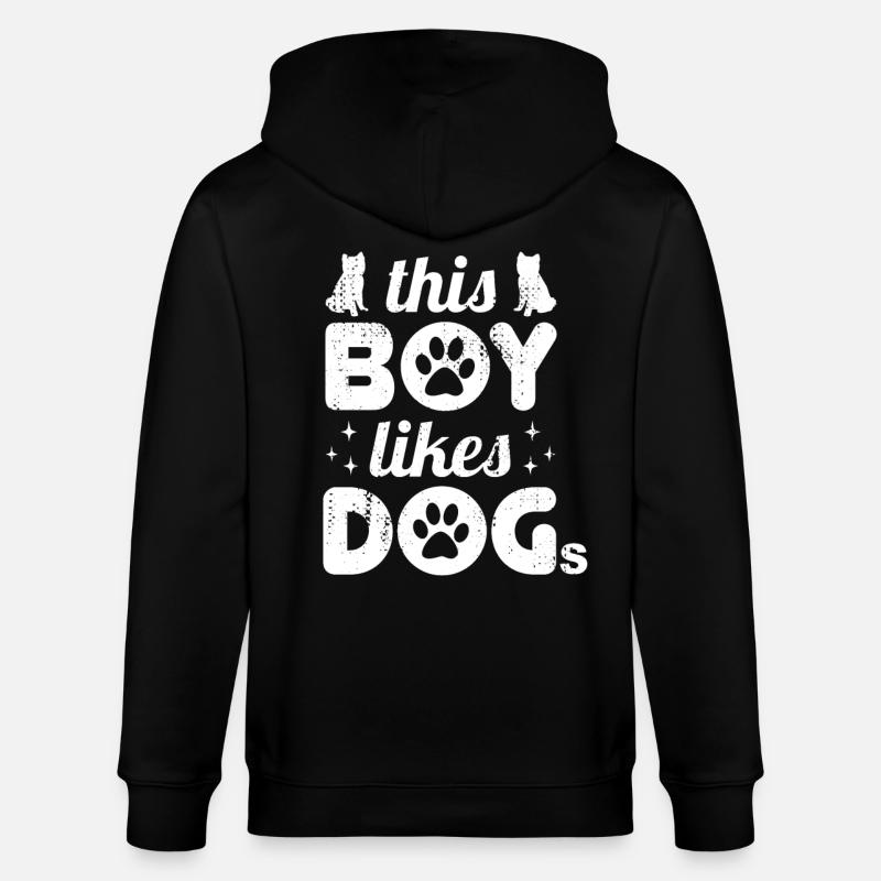 Ce garçon aime les chiens - Veste à capuche bio CULTIVATOR Stanley/Stella Unisexe - noir