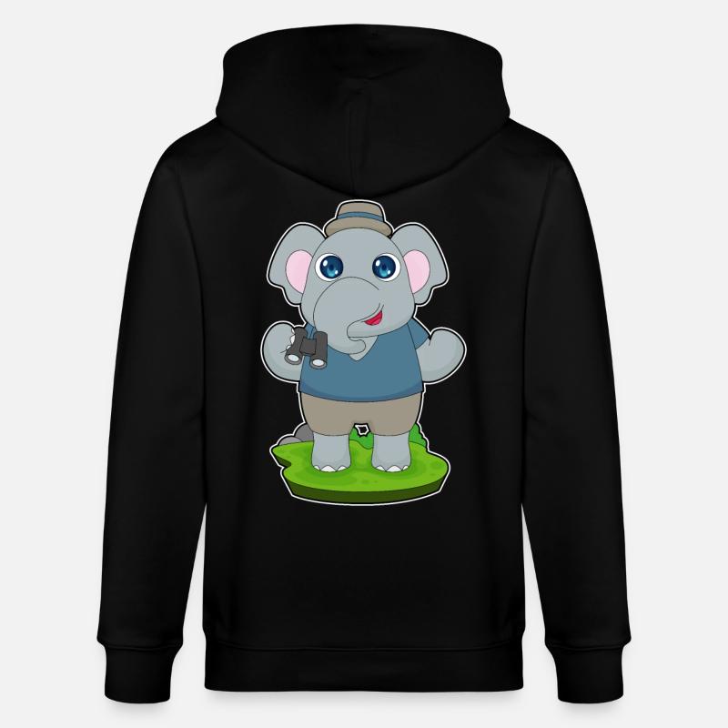 Jumelles éléphant - Veste à capuche bio CULTIVATOR Stanley/Stella Unisexe - noir