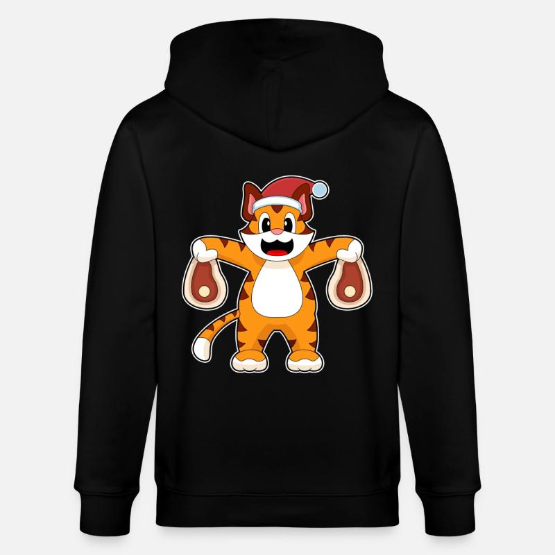 Viande de Noël tigrée - Veste à capuche bio CULTIVATOR Stanley/Stella Unisexe - noir