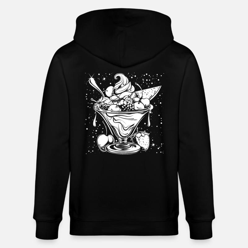 Dessin de coupe glacée - Veste à capuche bio CULTIVATOR Stanley/Stella Unisexe - noir
