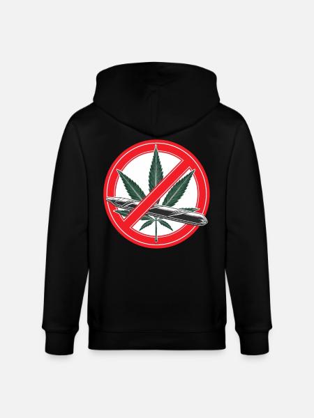Cannabis Marijuana Prohibition Sign - Stanley/Stella CULTIVATOR Unisex Organic Hooded Jacket - black