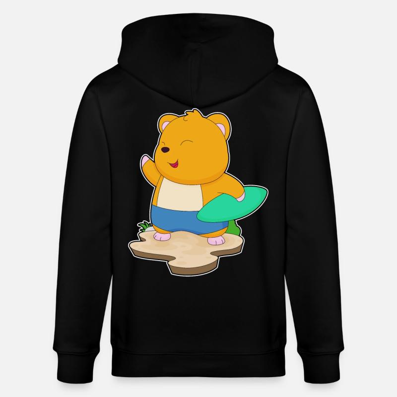Hamster Surfer Planche de surf - Veste à capuche bio CULTIVATOR Stanley/Stella Unisexe - noir