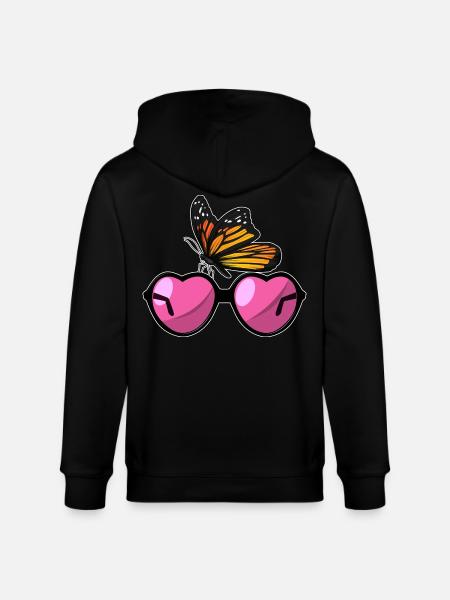 Butterfly Sunglasses - Stanley/Stella CULTIVATOR Unisex Organic Hooded Jacket - black