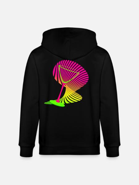 Cocktail Glass Shape Neon - Stanley/Stella CULTIVATOR  Unisex Organic Hooded Jacket - black