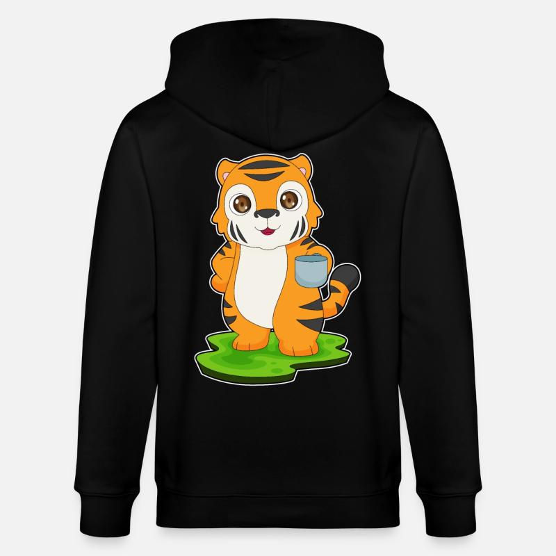 Tiger Coffee Mug - Stanley/Stella CULTIVATOR  Unisex Organic Hooded Jacket - black