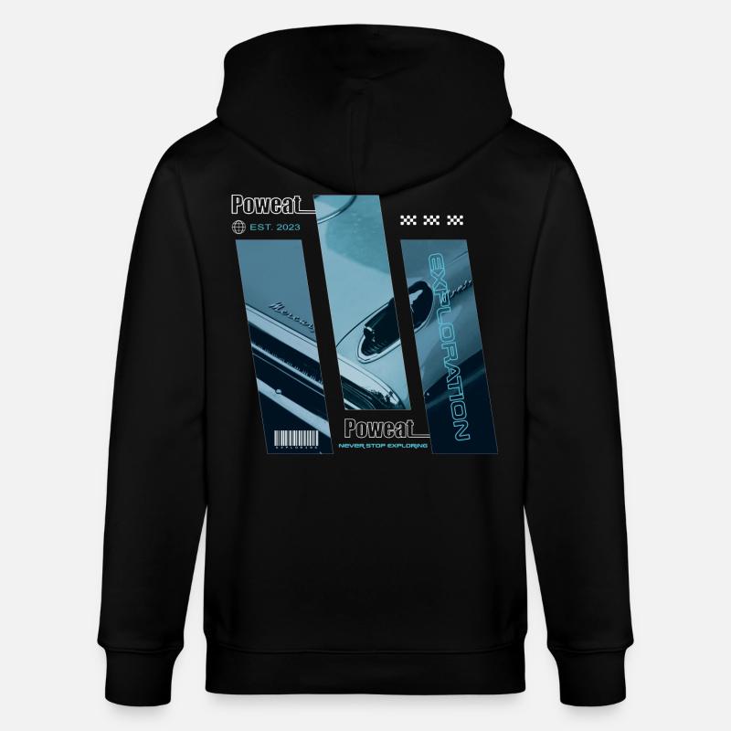 Never Stop Exploring - Stanley/Stella CULTIVATOR  Unisex Organic Hooded Jacket - black