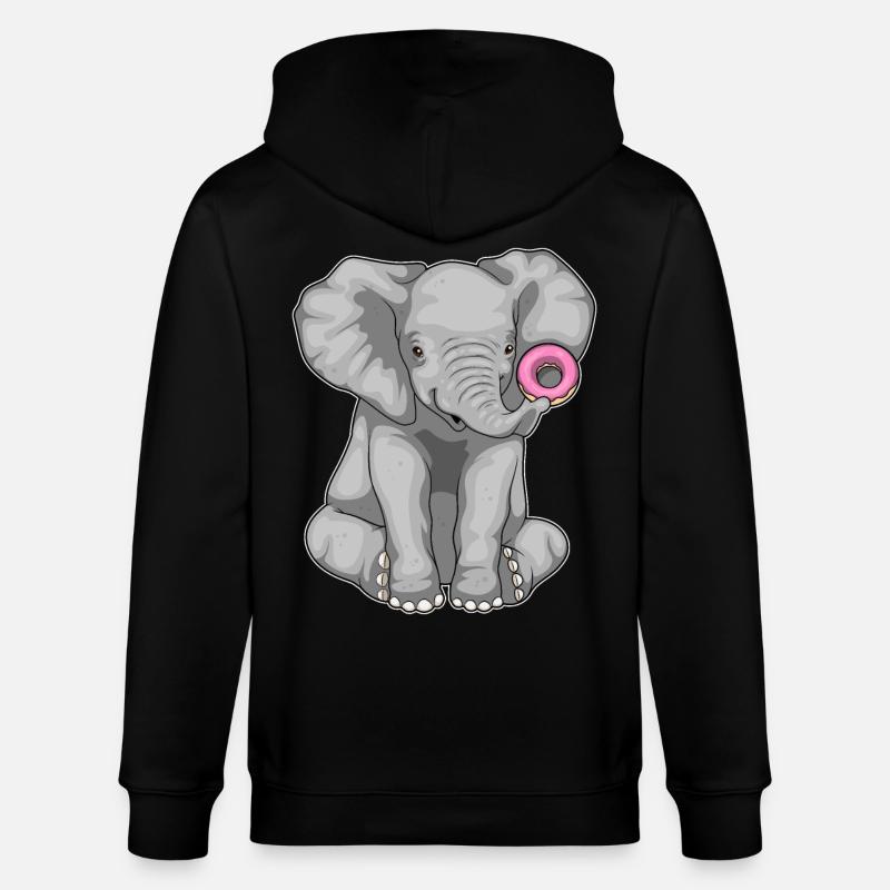 Elefant Donut - Stanley/Stella Unisex Bio-Kapuzenjacke CULTIVATOR  - Schwarz