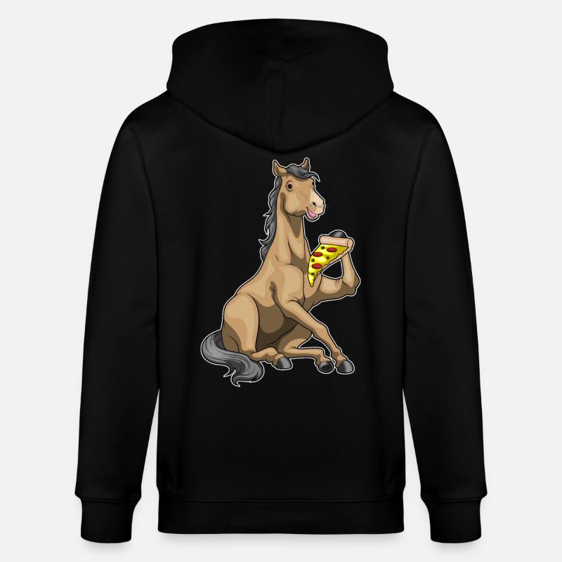 Pferd Pizza - Stanley/Stella Unisex Bio-Kapuzenjacke CULTIVATOR  - Schwarz
