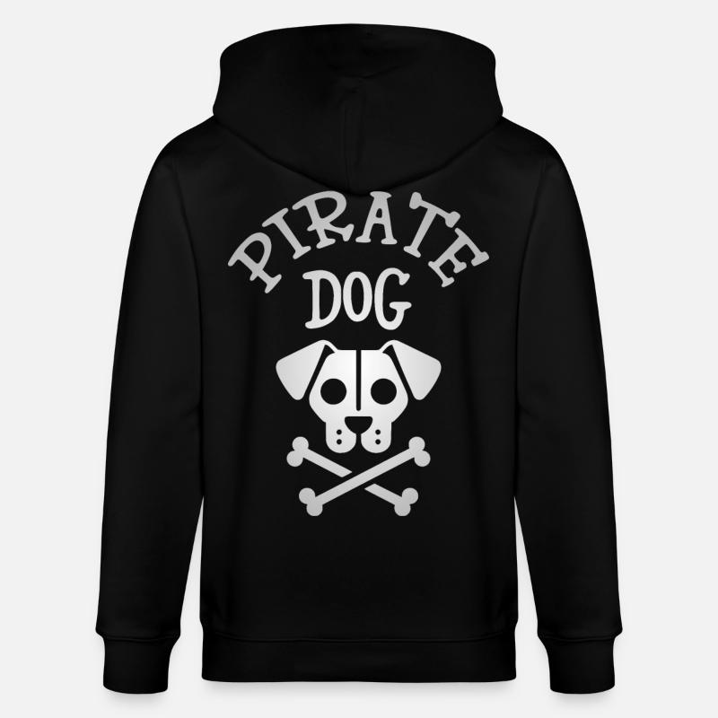 Tête de mort chien pirate - Veste à capuche bio CULTIVATOR Stanley/Stella Unisexe - noir