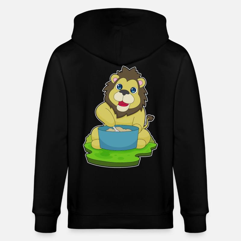 Löwe Kochtopf Löffel - Stanley/Stella Unisex Bio-Kapuzenjacke CULTIVATOR  - Schwarz