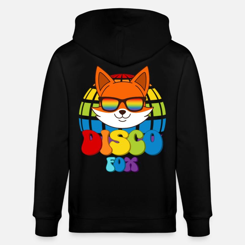 Disco Fox Discokugel Fuchs Sonnenbrille Discofox - Stanley/Stella Unisex Bio-Kapuzenjacke CULTIVATOR  - Schwarz