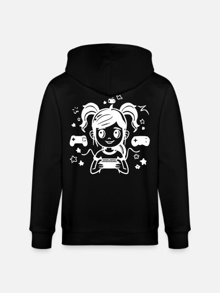 Dessin animé de fille de jeu - Veste à capuche bio CULTIVATOR Stanley/Stella Unisexe - noir