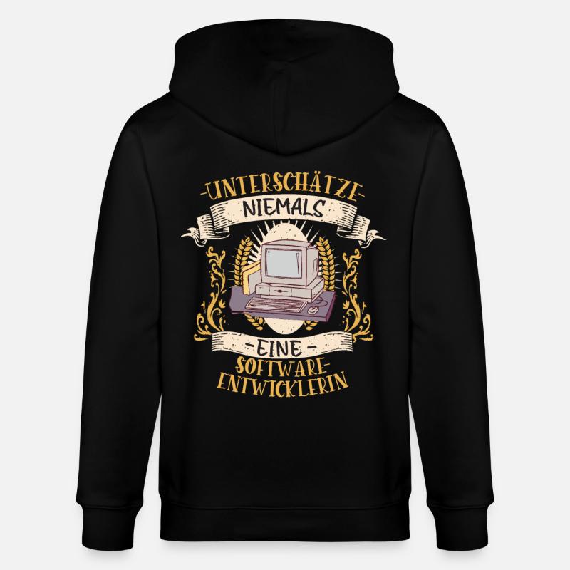 Softwareentwicklerin Geschenk Code Lustig - Stanley/Stella Unisex Bio-Kapuzenjacke CULTIVATOR  - Schwarz
