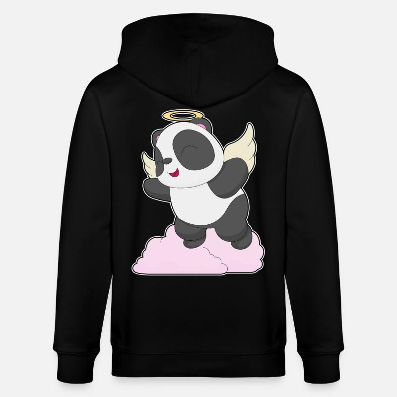 Panda Engel Engelsflügel - Stanley/Stella Unisex Bio-Kapuzenjacke CULTIVATOR  - Schwarz