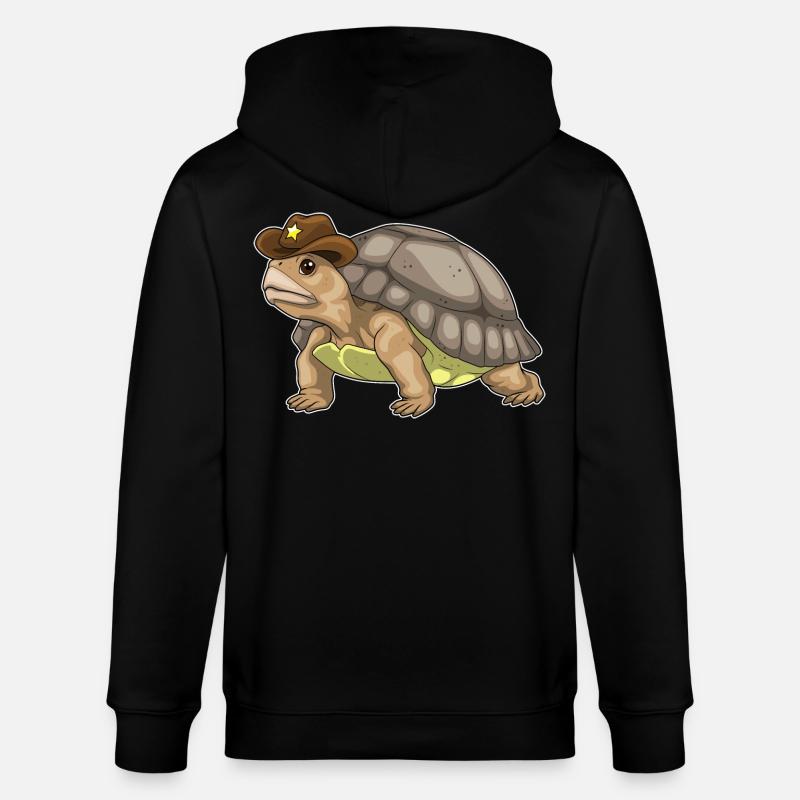 Turtle Sheriff Sheriff's Hat - Stanley/Stella CULTIVATOR Unisex Organic Hooded Jacket - black