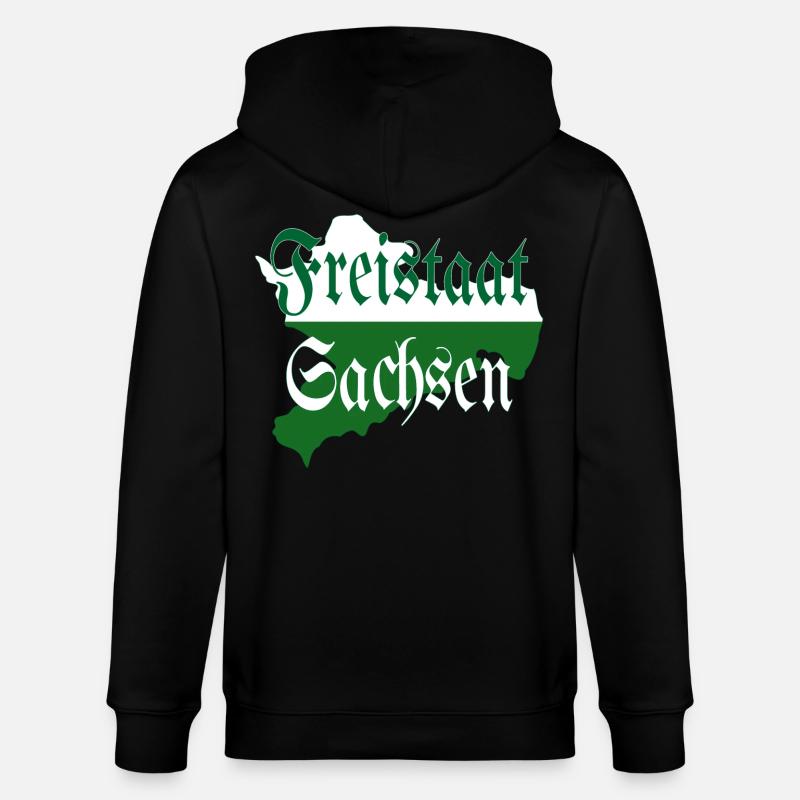 État libre de Saxe vert blanc - Veste à capuche bio CULTIVATOR Stanley/Stella Unisexe - noir