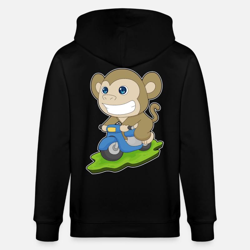 Affe Motorroller - Stanley/Stella Unisex Bio-Kapuzenjacke CULTIVATOR  - Schwarz