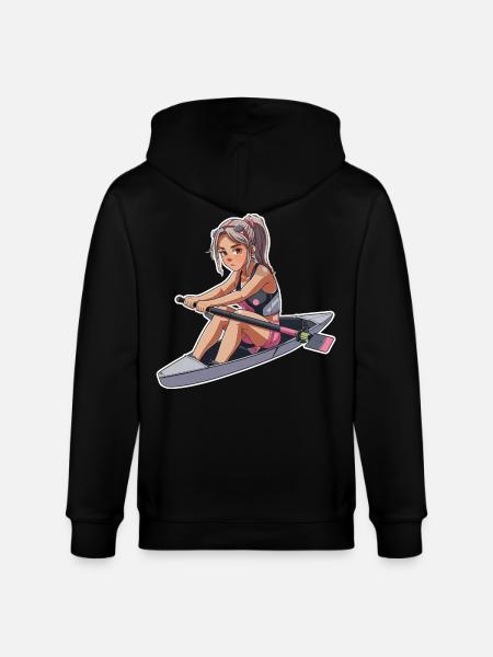 Rameur Fille Graphique - Veste à capuche bio CULTIVATOR Stanley/Stella Unisexe - noir
