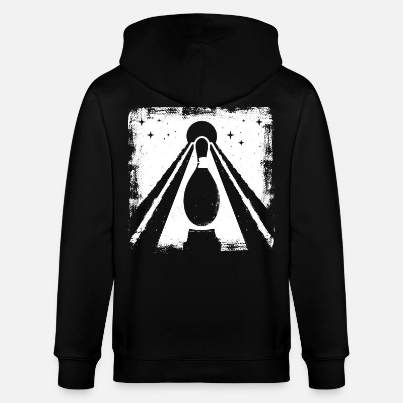 Graphique de quilles de bowling - Veste à capuche bio CULTIVATOR Stanley/Stella Unisexe - noir