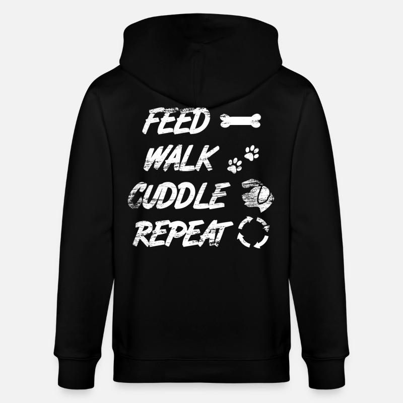 Feed Walk Cuddle Repeat - Stanley/Stella CULTIVATOR  Unisex Organic Hooded Jacket - black