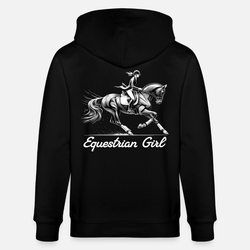 Reiterin Pferd Mädchen Pferdemädchen Geschenk - Stanley/Stella Unisex Bio-Kapuzenjacke CULTIVATOR  - Schwarz
