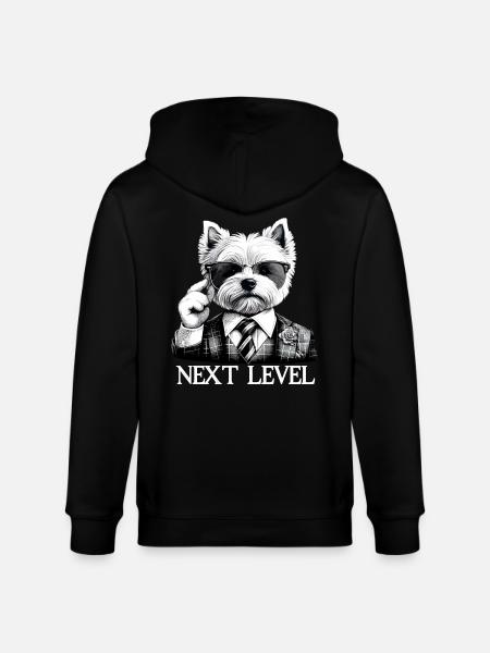 West Highland White Terrier Next Level Suit - Stanley/Stella CULTIVATOR  Unisex Organic Hooded Jacket - black