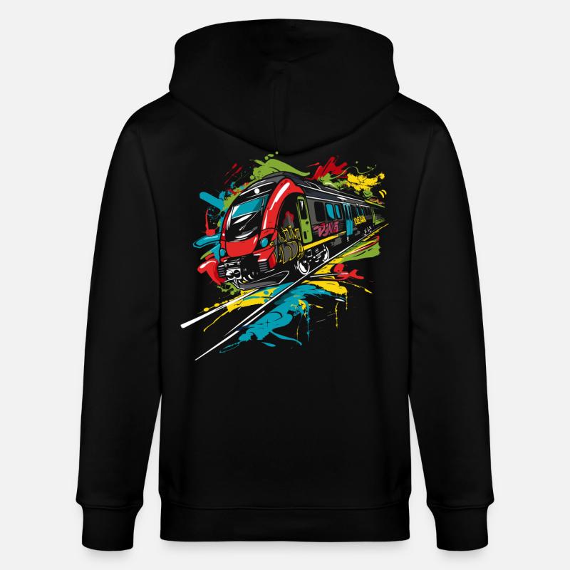 Graffiti Eisenbahn - Stanley/Stella Unisex Bio-Kapuzenjacke CULTIVATOR  - Schwarz