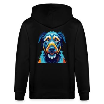 Lévrier irlandais chien race dessin animé coloré Kawaii - Veste à capuche bio CULTIVATOR Stanley/Stella Unisexe - noir - Dos - Anna (173cm)