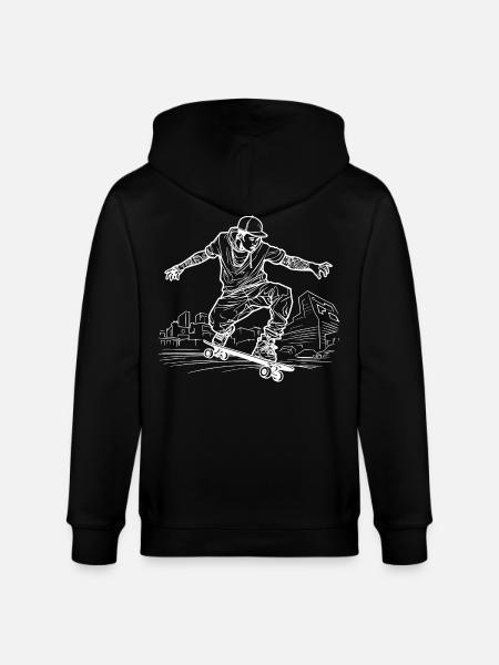 Dessin de skateboarder - Veste à capuche bio CULTIVATOR Stanley/Stella Unisexe - noir