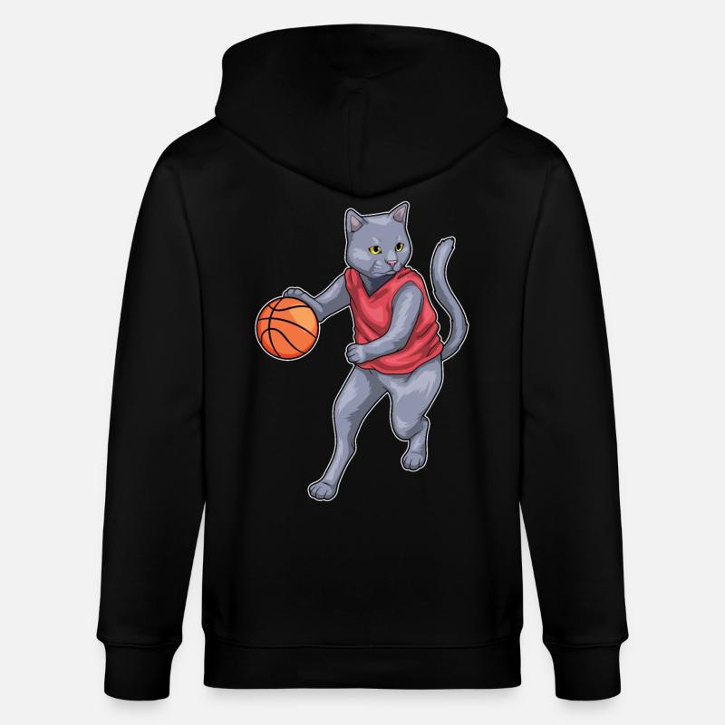 Chat Basketteur Basketteur Basketball - Veste à capuche bio CULTIVATOR Stanley/Stella Unisexe - noir