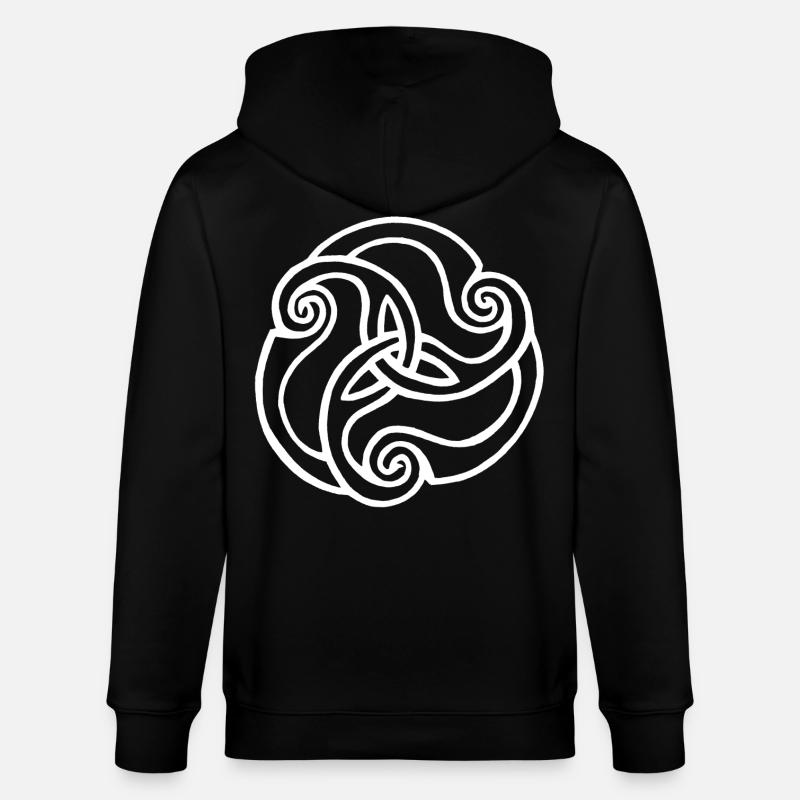 Weiße Blüte mit drei Blütenblättern - Stanley/Stella Unisex Bio-Kapuzenjacke CULTIVATOR  - Schwarz