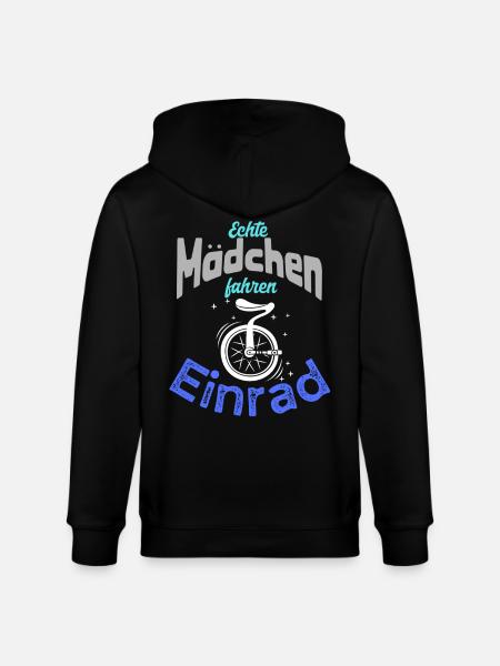 Echte Mädchen fahren Einrad - Stanley/Stella Unisex Bio-Kapuzenjacke CULTIVATOR - Schwarz